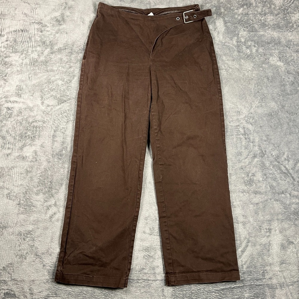 Future Collective Reese Blutstein Pants Womens 8 Brown Straight Leg Side Buckle